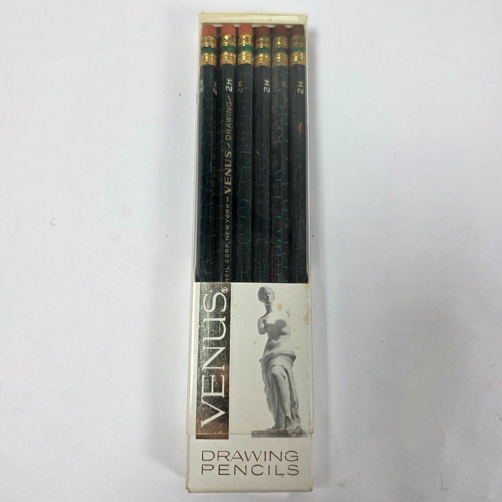 Venus Drawing Pencils 3820 2H Hard Full Box Unsharpened Box of 12